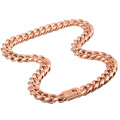 10/12/14 mm Hip Hop Joyería de acero inoxidable Gold Rose Gold Cabklace grueso de cadena cubana